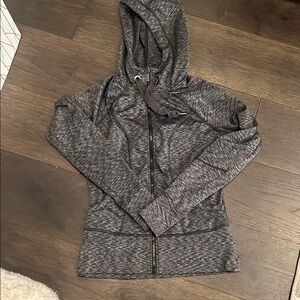Athleta Gray Fitted Long Sleeve zip up Hoodie